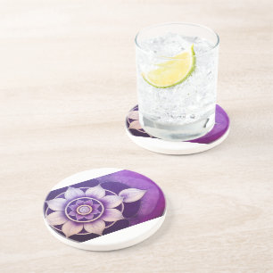 Dessous De Verre En Grès Mandala flor de loto
