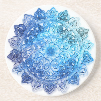 Dessous De Verre En Grès Mandela bleu