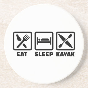 Dessous De Verre En Grès Mangez le kayak de sommeil