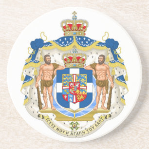 Dessous De Verre En Grès Manteau des bras royal grec - Grèce