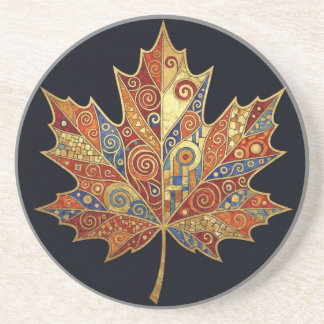 Dessous de verre en grès MAPLE LEAF : Art nouveau