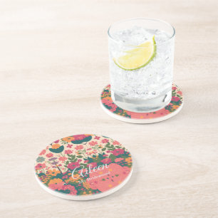 Dessous De Verre En Grès Mariage Customisé Bridesmaid Idée cadeau