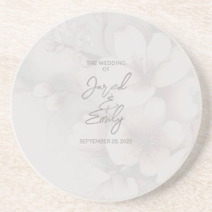 Dessous De Verre En Grès Mariage de fleurs de cerisier personnalisé