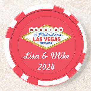 Dessous De Verre En Grès Mariés à Las Vegas support de jeton de poker - Tex