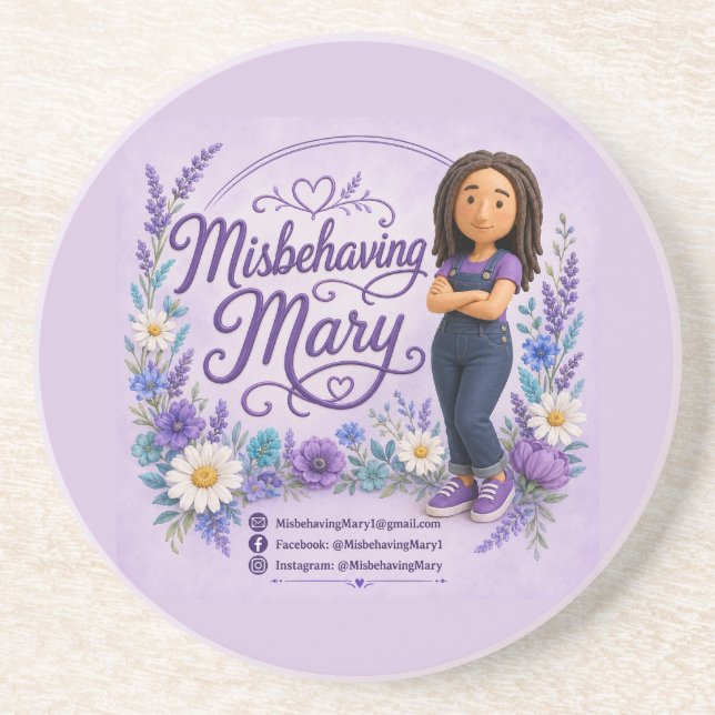 Dessous De Verre En Grès Mary Coaster mal élevée (Devant)