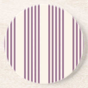 Dessous De Verre En Grès Mauve violet beige cinq bandes motif