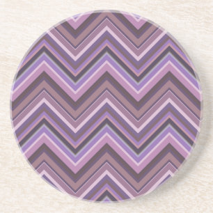 Dessous De Verre En Grès Mauve zigzag stripes