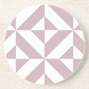 Dessous De Verre En Grès Medium Mauve Geometric Deco Cube Pattern