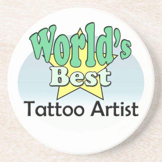 Dessous De Verre En Grès Meilleur artiste de tatouage au monde (Devant)