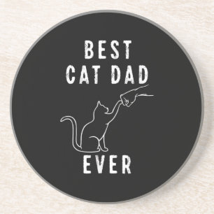 Dessous De Verre En Grès Meilleur Papa Chat du Monde Papa Chat Paw Coup de