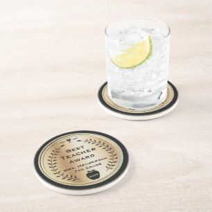 Dessous De Verre En Grès Meilleur prix d'enseignant or avec noir