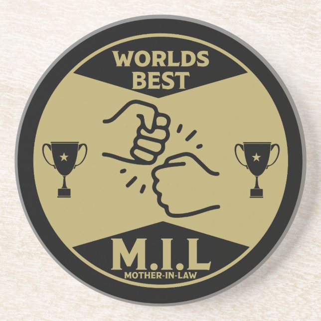 Dessous De Verre En Grès Meilleure belle-mère dans le monde (Devant)