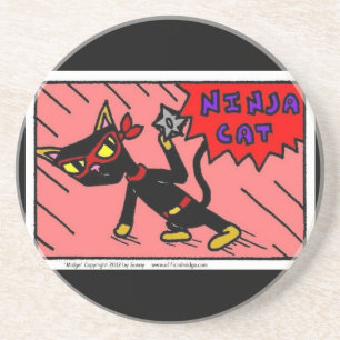 Dessous De Verre En Grès Mel NINJA CAT Coaster