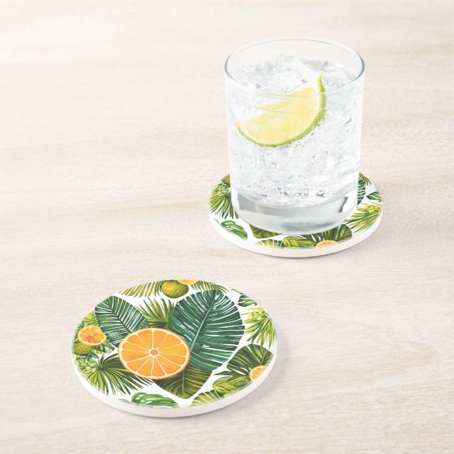 Dessous De Verre En Grès Mélodie d'oranges (Côté)