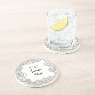 Dessous De Verre En Grès Mère De Carreaux De Perle Cadre