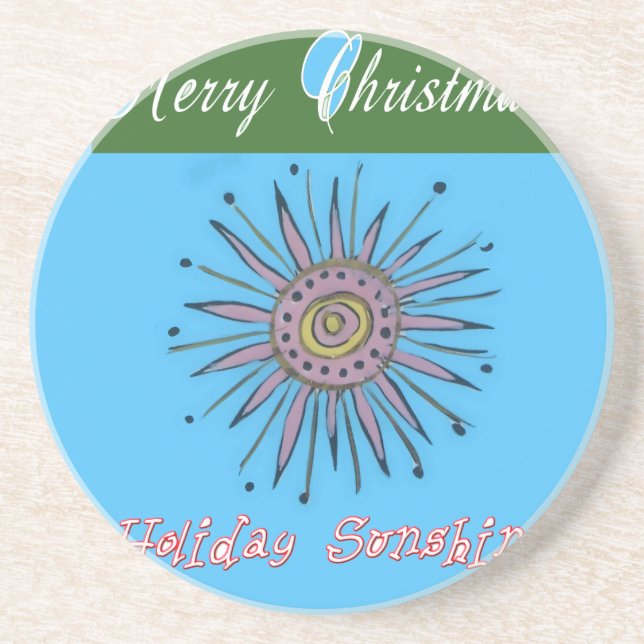 Dessous De Verre En Grès Merry Christmas Holiday Sunshine Collection (Devant)