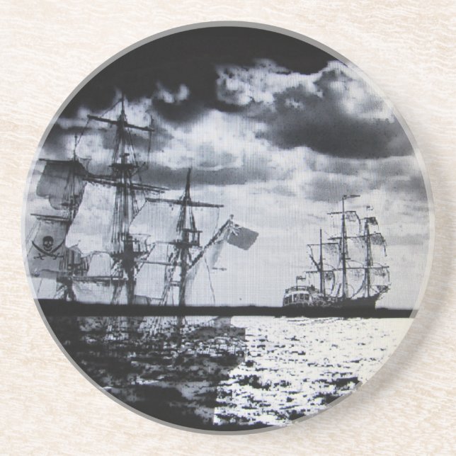 Dessous De Verre En Grès Mers foncées (Devant)