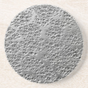 Dessous De Verre En Grès Métal argenté endommagé