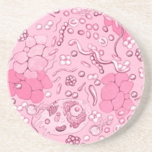 Dessous De Verre En Grès Microbiologie dans le rose