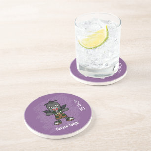 Dessous De Verre En Grès Mignon Tengu Corbeau Yokai - Folklore Japonais
