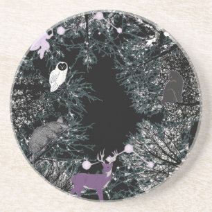 Dessous De Verre En Grès Mikitiez fée magique hibou de la forêt