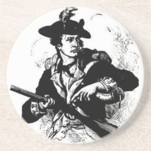 Dessous De Verre En Grès Minuteman révolutionnaire de guerre avec l'arme 