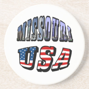 Dessous De Verre En Grès Missouri Picture et USA Text