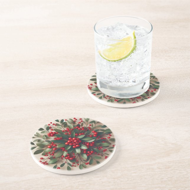 Dessous De Verre En Grès Mistletoe Coaster (Côté)