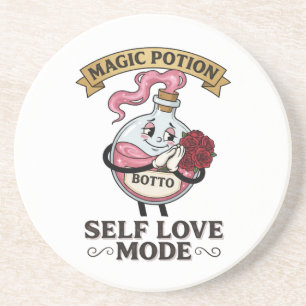 Dessous De Verre En Grès Mode Amour de Soi Botto Potion Magique Vintage A