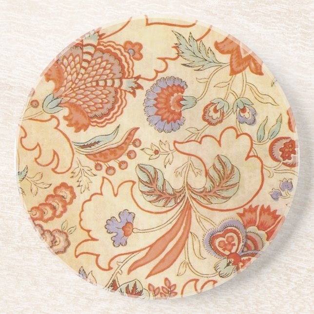 Dessous De Verre En Grès Modèle floral antique de Chintz Paisley (Devant)