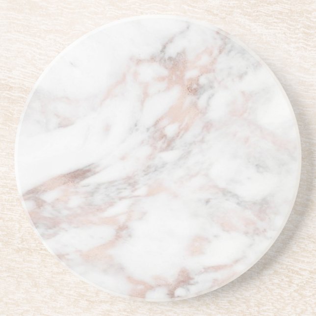 Dessous De Verre En Grès Modèle tendance élégante Rose Gold Marble Round (Devant)
