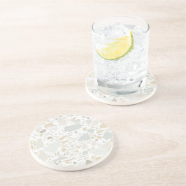 Dessous De Verre En Grès Moderne Simple Terrazzo Carrelage blanc