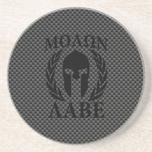 Dessous De Verre En Grès Molon Labe Spartan Warriers Laurels Style carbone