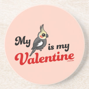 Dessous De Verre En Grès Mon Cockatiel est mon Valentine