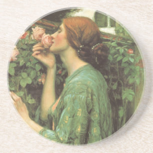 Dessous De Verre En Grès Mon Rose doux, ou Âme du Rose par Waterhouse