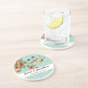 Dessous De Verre En Grès Monnaie Inséparable vintage de fleurs de cerisier