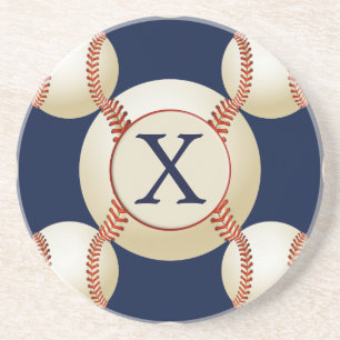 Dessous De Verre En Grès Monogramme Baseball Balls motif sportif