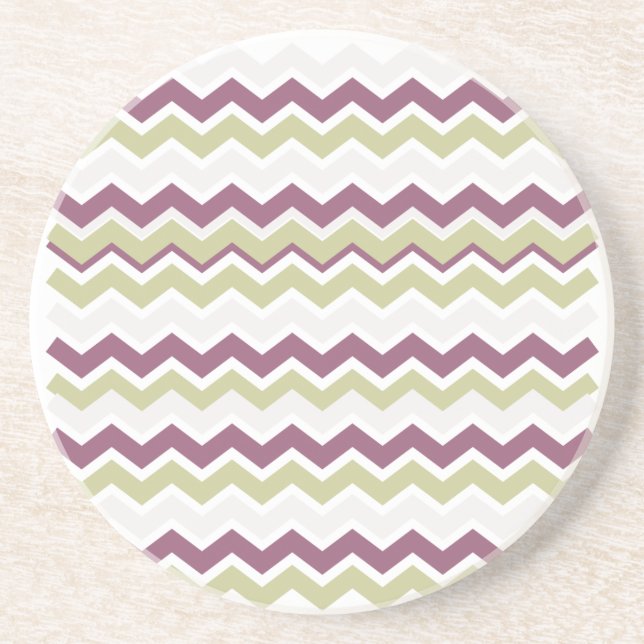 Dessous De Verre En Grès Monogramme Chevron Brick (Devant)