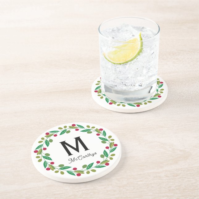 Dessous De Verre En Grès Monogramme de Noël en grès (Côté)