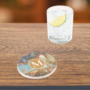 Dessous De Verre En Grès Monogramme Motif couleur Jasper Stone