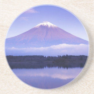 Dessous De Verre En Grès Mont Fuji avec nuage lenticulaire, lac Motosu,