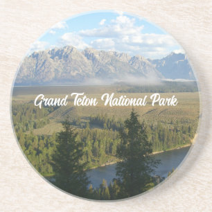 Dessous De Verre En Grès Montagnes et rivière de Jackson Hole