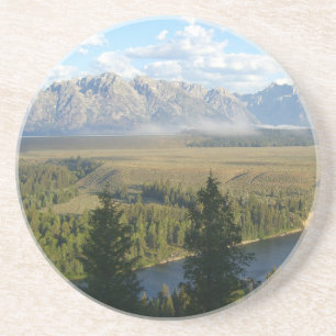 Dessous De Verre En Grès Montagnes et rivière de Jackson Hole