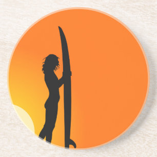 Dessous De Verre En Grès Montagnes russes Surfer Girl