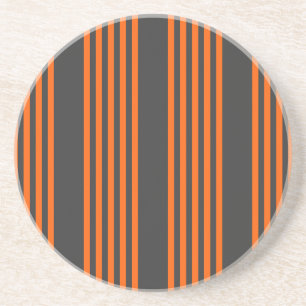 Dessous De Verre En Grès Motif à cinq bandes orange et charbon de bois