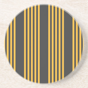 Dessous De Verre En Grès Motif à cinq bandes Sunny jaune et charbon de bois