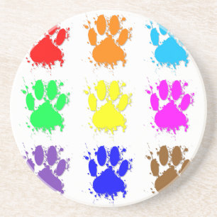 Dessous De Verre En Grès Motif à mâchoires pour chien d'encre