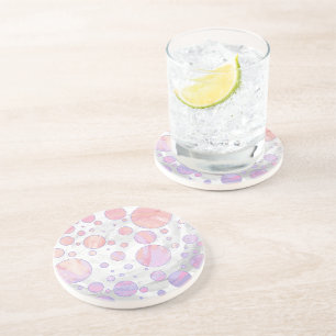 Dessous De Verre En Grès Motif à points rose clair