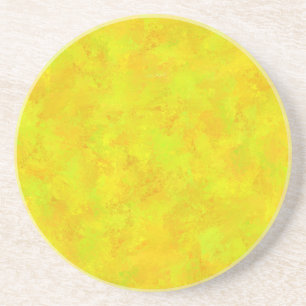 Dessous De Verre En Grès Motif Abstrait jaune orange