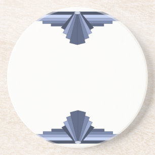 Dessous De Verre En Grès Motif Art déco en gris-bleu